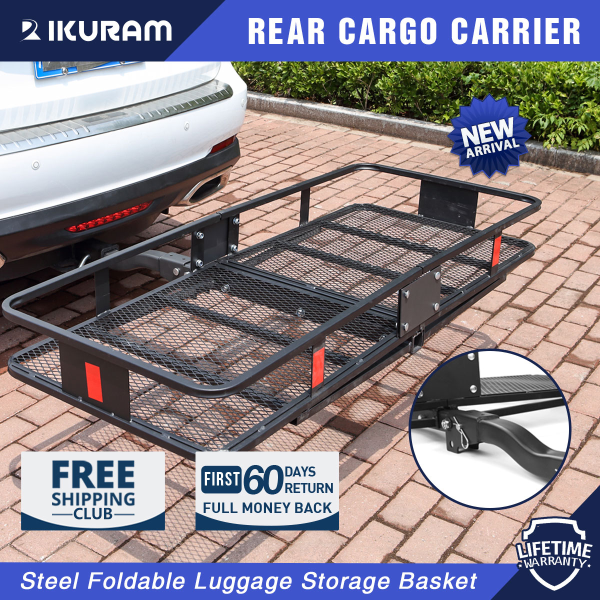 Tow Hitch Cargo Carrier Trailer Basket Luggage Rack For SUV Heavy Duty  Travel Sporting Goods Car & Truck Racks romeinformation.it