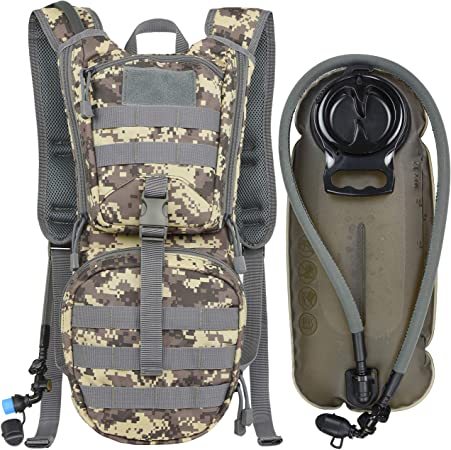 MARCHWAY Tactical Molle Hydration Pack Backpack with 3L TPU Water Bladder,  Military Daypack for Cycling, Hiking, Running, Climbing, Hunting, Biking  (Digital Woodland) : Amazon.ae: Sporting Goods