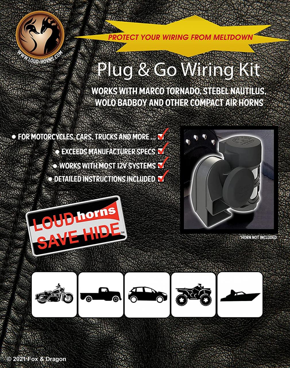 Buy Plug & Go Wiring Harness for MARCO, STEBEL, WOLO and other compact air  horns Online in Hungary. B01N9CCEP2