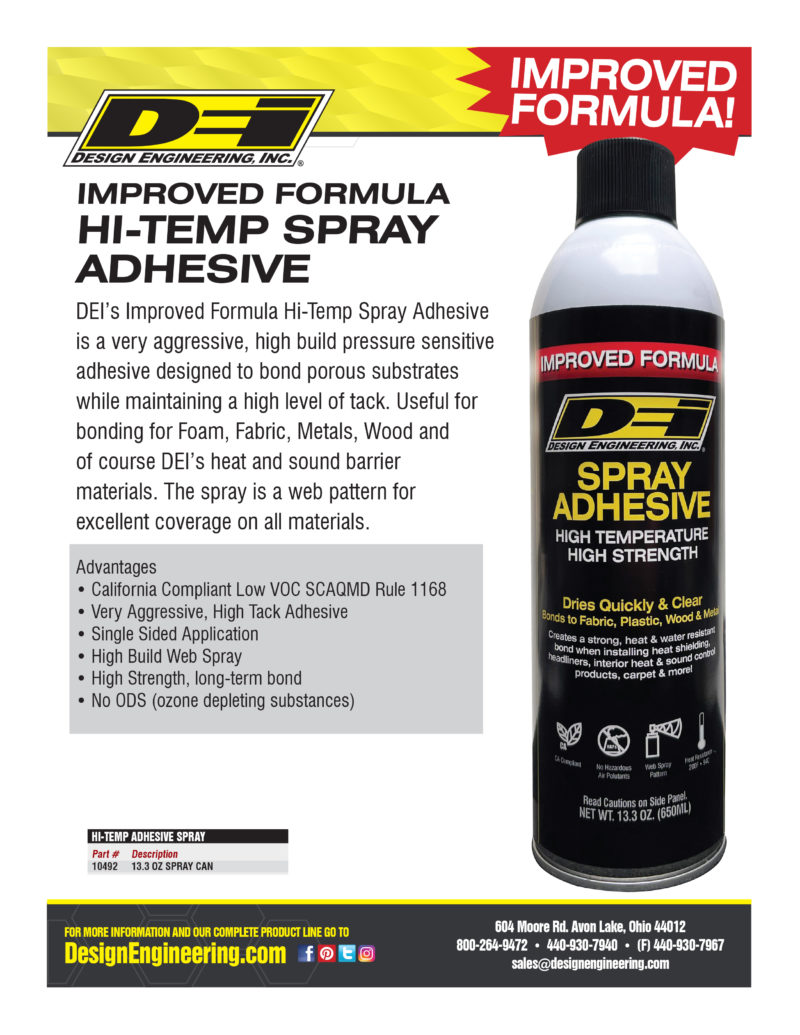 DEI Improves its High-Temp Spray Adhesive Formula | CarBuff Network