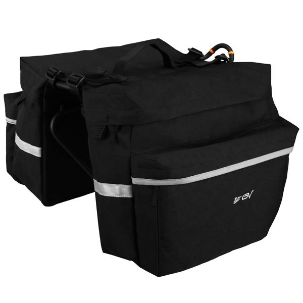 BV Bike Bag Bicycle Panniers with Adjustable Hooks, Carrying Handle,  Reflective Trim and Large Pockets – Fixie Cycles