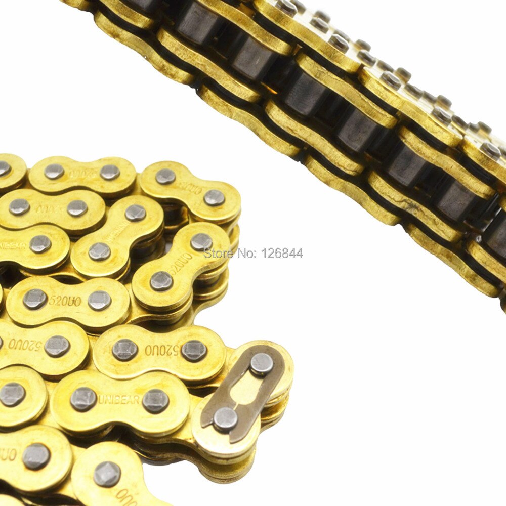 Unibear 530 Gold Motorcycle O-Ring Chain 112 Links with 1 Connecting Link
