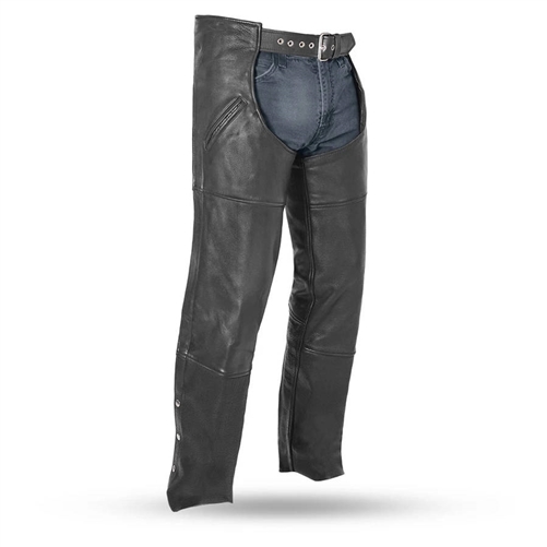 Men's Plain Leather Motorcycle Chaps - Viking Cycle