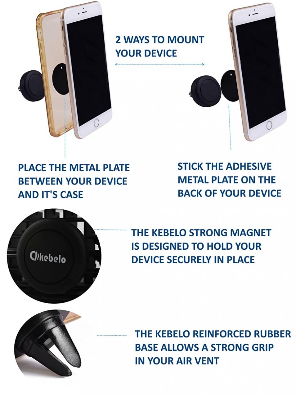 Kebelo 2in1 Universal Magnetic smartphone Car Mount Holder for Iphone 6 6  Plus 5 5s 5c 4 4s Samsung Galaxy - S - 2-3 - 4-5 - Note/Nexus 5-7/Nokia -  Lumia/Motorola -Moto X/Ipod/and More: Amazon.co.uk: Electronics