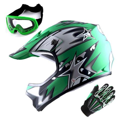 WOW Youth Kids Motocross BMX MX ATV Dirt Bike Helmet Star: HBOY-K-Star –  Power Gear Motorsports