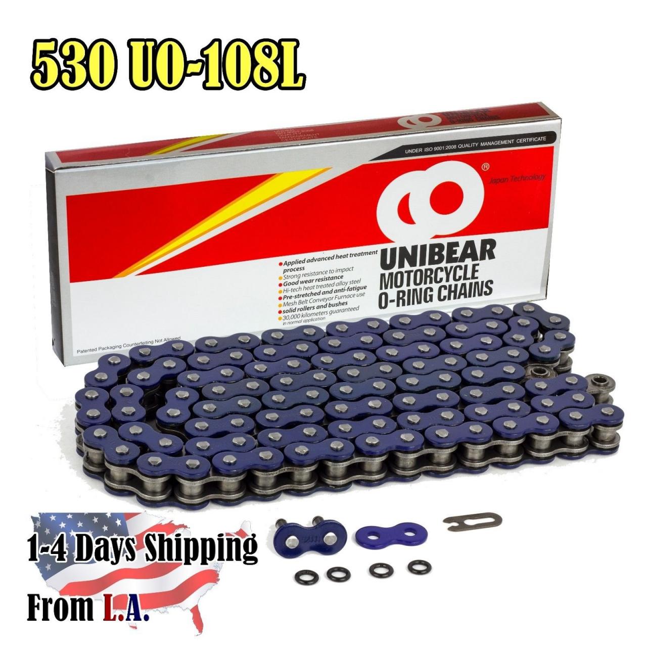 Buy Unibear O-Ring 530 108 Links Motorcycle Chain, With 1 Connecting Link,  Blue, Japan Technology in Cheap Price on Alibaba.com