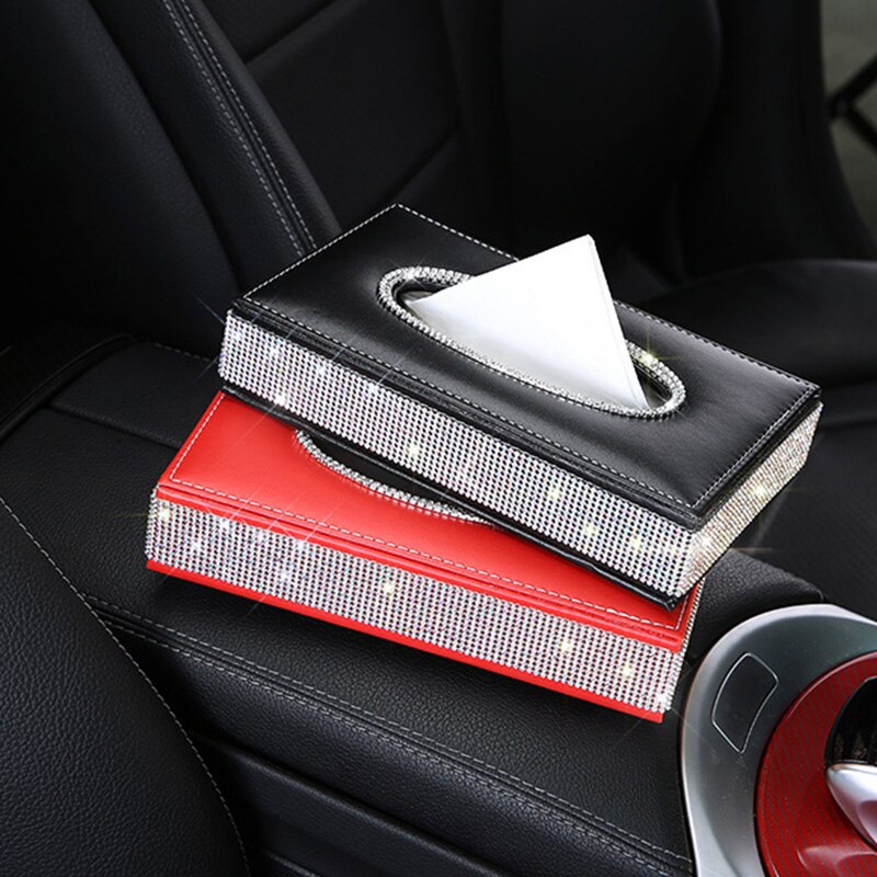 Car Visor Tissue Holder Sun Visor Napkin Holder PU Leather Backseat Tissue  case Holder for car MLOVESIE Bling Bling Car Tissue Holder Consoles &  Organizers Visor Accessories
