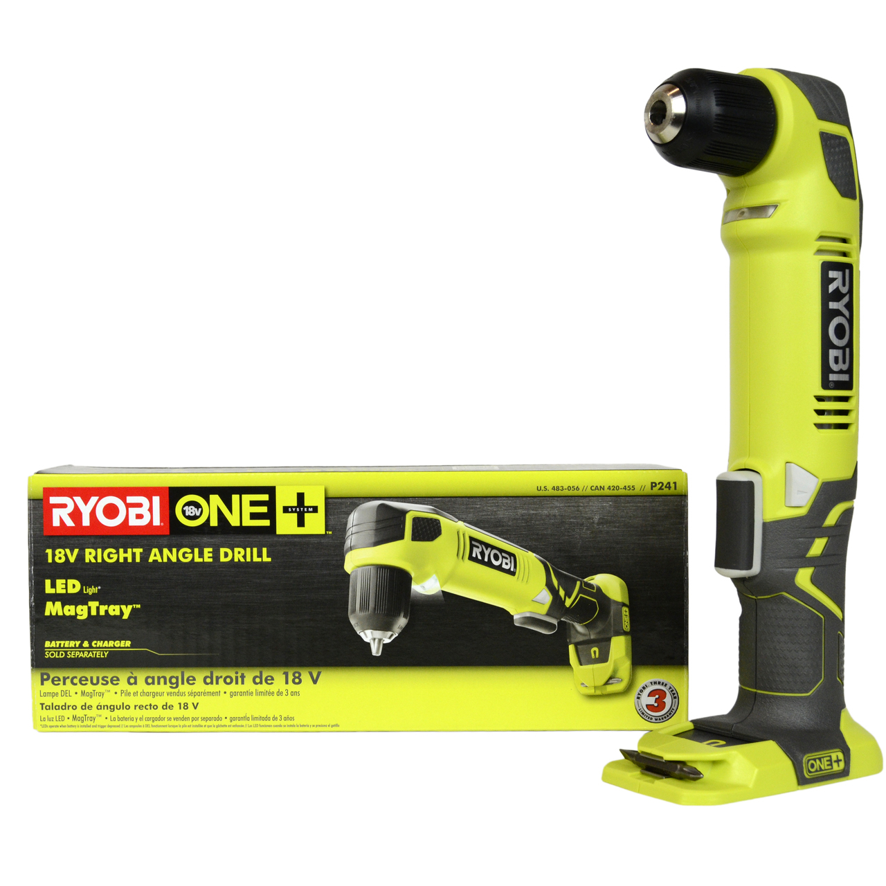 Ryobi P241 18V ONE+ 3/8 in. Right Angle Drill (Tool Only) | eBay