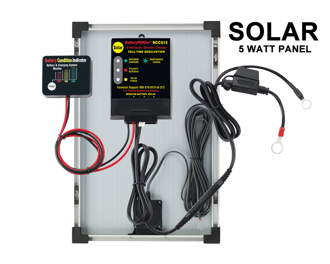 BatteryMINDer® Model SCC515-5: 12V Controller w/5 Watt Panel Solar Battery  Charger