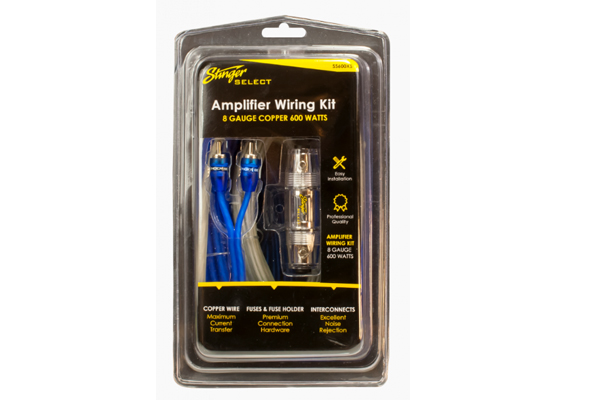 Stinger 8 Gauge Amp Wiring Kit (SSK8) w/ 2 Channel RCA Interconnects