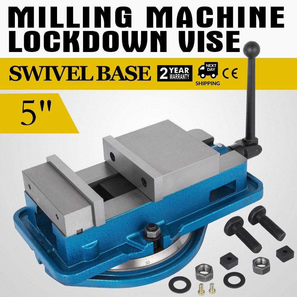 5inch Milling Machine Lockdown Vise 360 Degree Swivel Base Bench Clamp Lock  Vise|Vise| - AliExpress