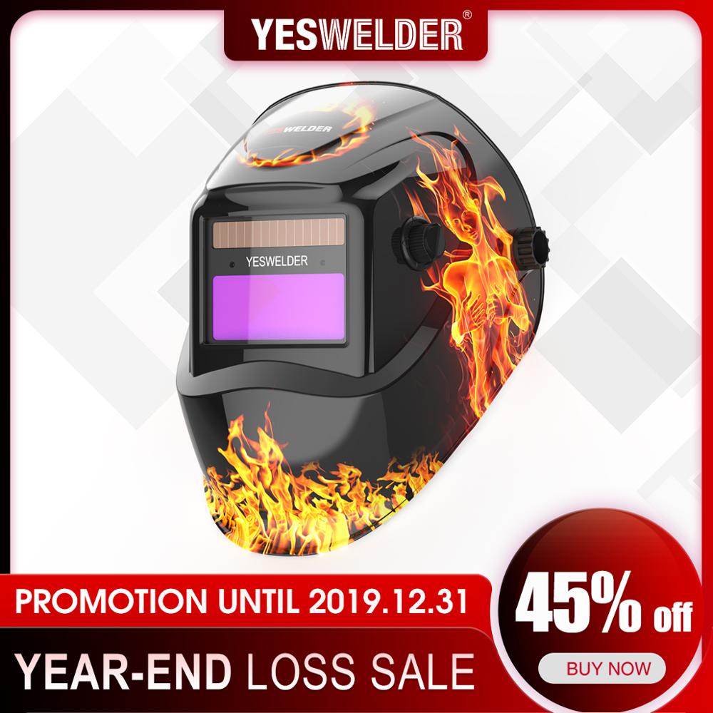 YESWELDER Large Viewing True Color Solar Powered Auto Darkening Welding  Helmet with Side View, 4 Arc Sensor Wide Shade 4/5-9/9-13 Welder Mask for  TIG MIG ARC Grinding Plasma LYG-Q800D… : Amazon.ca: Tools