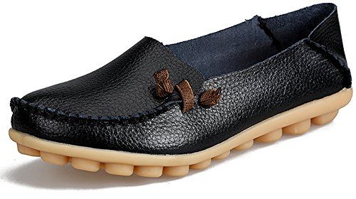 LabatoStyle Women's Genuine Leather Flats Casual Moccasin...  https://www.amazon.com/dp/B01NH0PGCC/ref=cm_… | Loafers for women, Women  casual flats, Flat shoes women