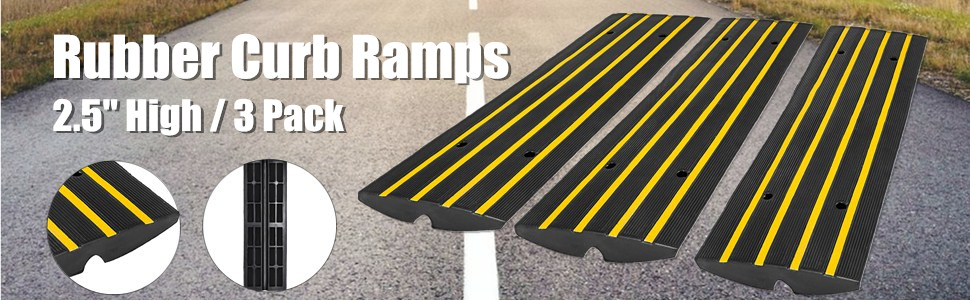 Happybuy 2pcs 6 Feet Rubber Driveway Modular Heavy Duty Speed 72.4 x 12 x  2.4 Inch Cable Protector Ramp for Garage Gravel Roads Asphalt Concrete,  2Pack-6Ft-Speed Bump- Buy Online in Hong Kong