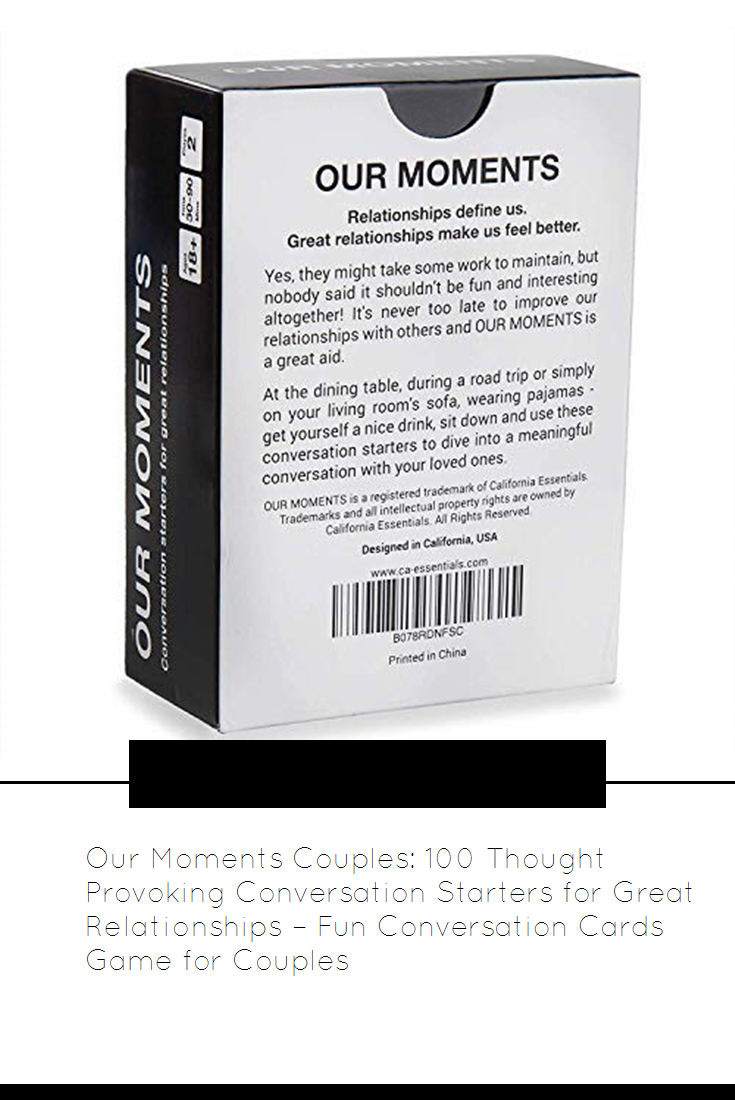 Our Moments Couples: 100 Thought Provoking Conversation Starters for Great  Relationships – Fun Conversation Cards Ga… | Conversation cards, Card  games, Couple games