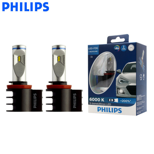 Philips LED H8 H11 H16 2700K Golden Yellow X-treme Ultinon LED All Weather Light  Fog Auto Lamp +200% Brighter 12793UNI X2, Pair