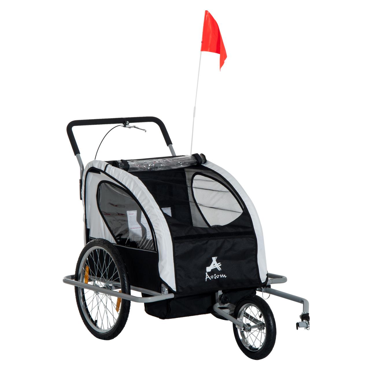 Buy Aosom Elite II 2-in-1 Pet Dog Bike Trailer and Stroller with Suspension  and Storage Pockets Online in Indonesia. B00E6RA7HY