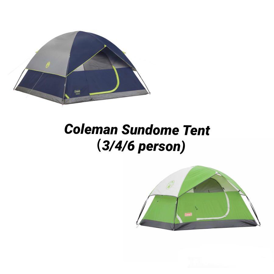 Coleman Sundome Tent(3/4/6人營）, 旅行, 旅行必需品, 戶外、露營- Carousell