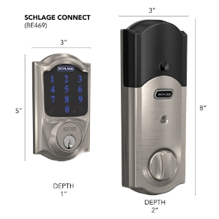 Schlage Connect Smart Deadbolt with alarm with Camelot Trim, Z-wave enabled