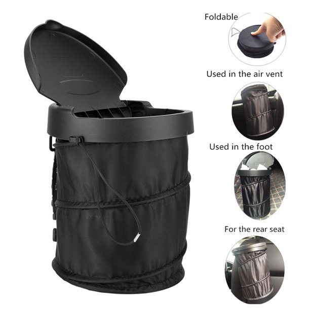 Buy Car Trash Can and Garbage Bag Set: Leak Proof Trash Container with Lid  and Accessories to Keep Your Auto Interior Clean - The Drive Bin As Seen on  TV Collective - (