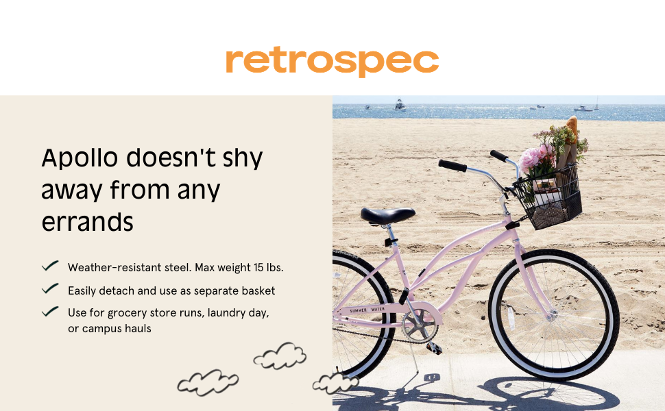 Retrospec Detachable Steel Half-Mesh Apollo Bike Basket with Handles :  Amazon.ca: Sports & Outdoors