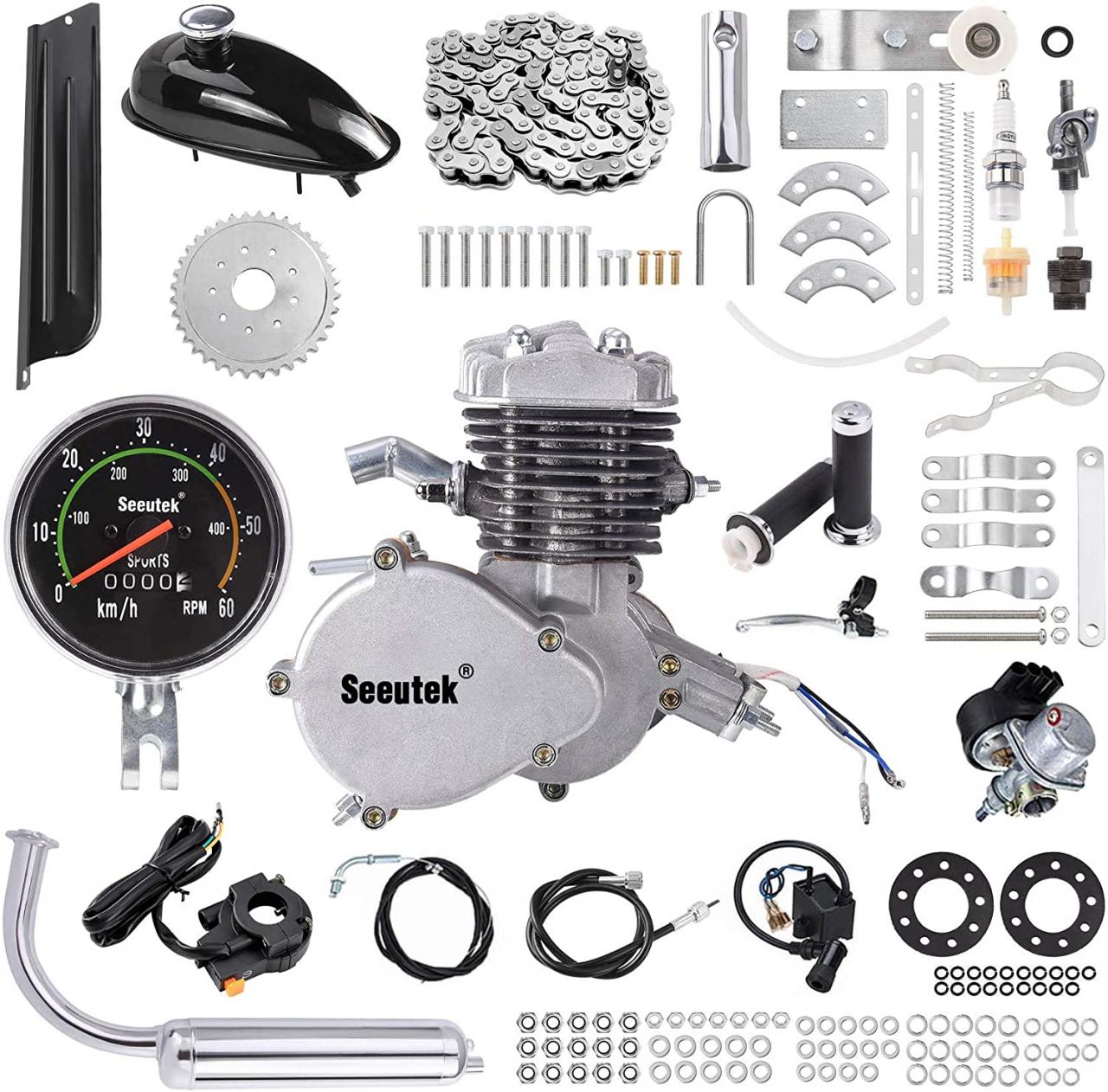 Buy Seeutek PK80 80cc Bicycle Engine Kit 2-Stroke Gas Motorized Bike Motor  Kit Upgrade with Speedoemter Online in South Korea. B0956TSXB4
