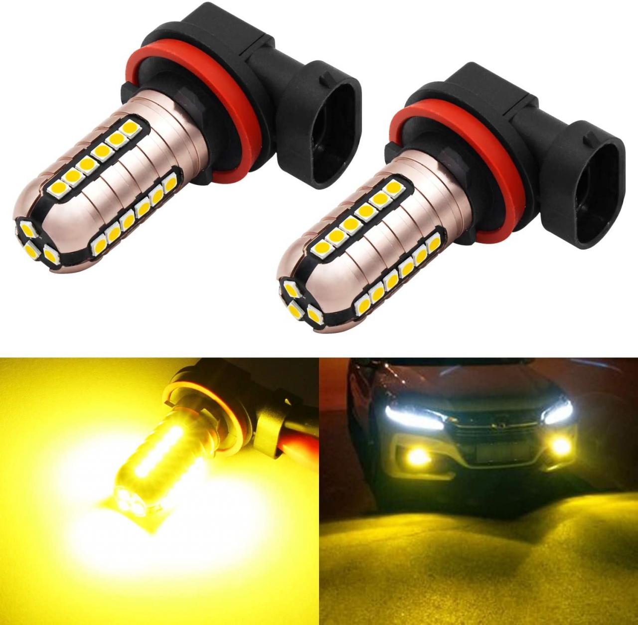 Buy Phinlion 3000 Lumens Golden Yellow H11 LED Fog Light Bulbs Super Bright  3030 27-SMD H8 H16 LED Bulb Replacement for DRL or Fog Lamps, 3000K Yellow  Online in Taiwan. B07YWG1WYX