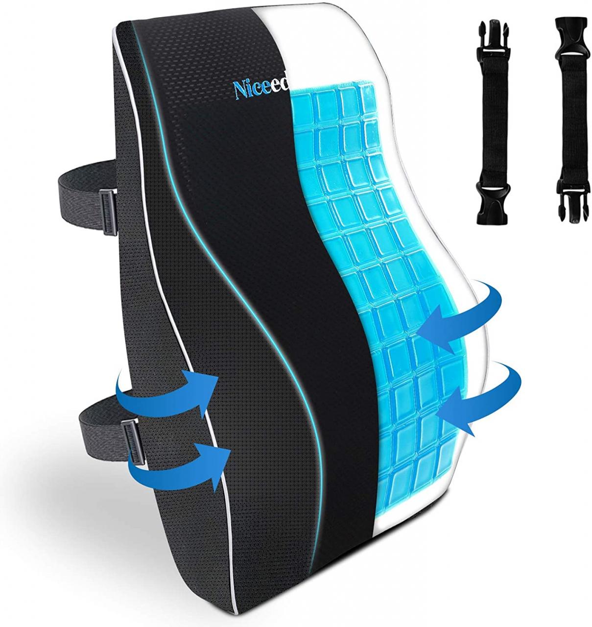 Buy Cooling Gel Lumbar Support Pillow for Office Chair 3D Updated Memory  Foam Car Lumbar Pillow for Back Support Cooling Back Pillow for Chairs Lower  Back Pain Relief Back Rest for Wheelchair