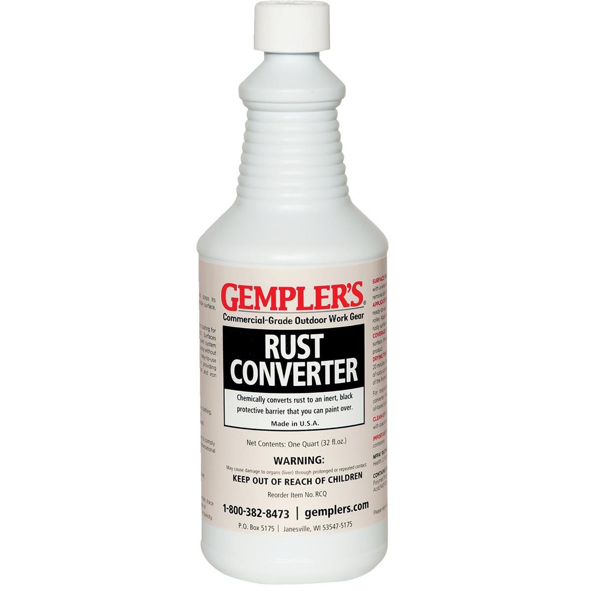 Buy GEMPLER'S Eco-Friendly RCQ Rust Converter and Primer All-in-One –  Ultimate One-Step Solution to Convert Rusted Iron and Steel Surfaces and  Prevent Further Rusting - 1 Quart Online in Greece. B01MT7C4K3