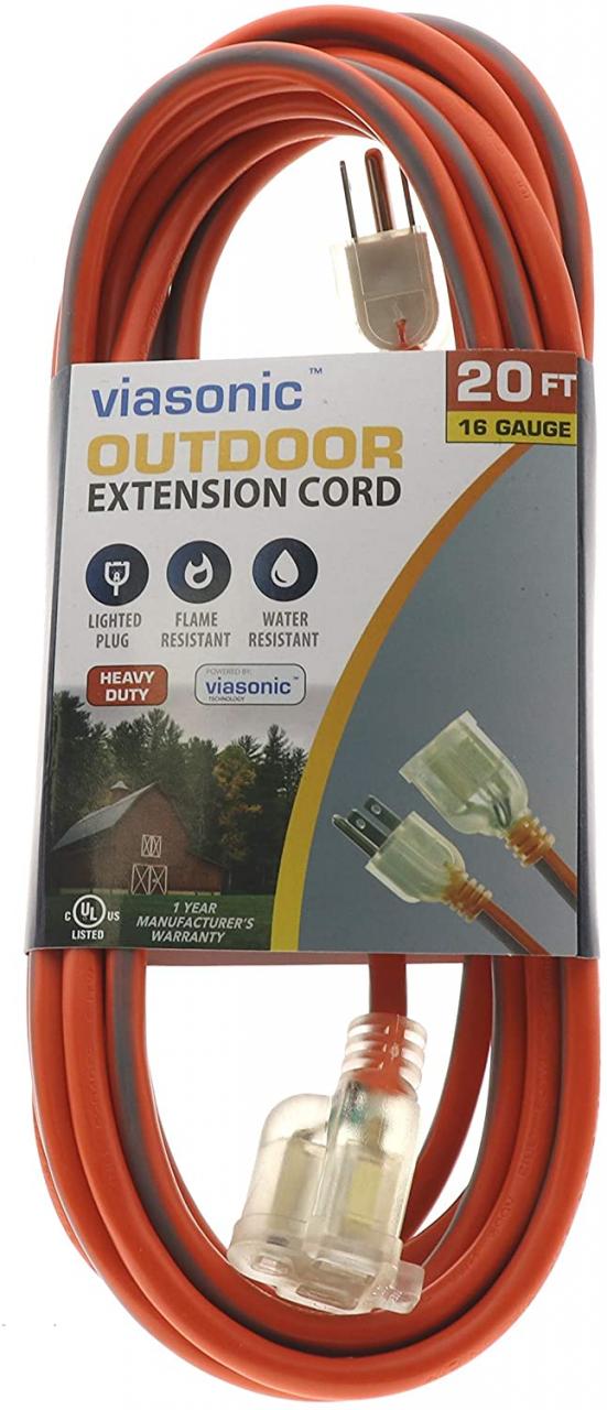 Buy Viasonic Outdoor Extension Cord - 20FT - Heavy Duty & Durable, General  Purpose, 16 Gauge, Orange Cord, UL Listed, by Unity Online in Indonesia.  B01EGVYLPS