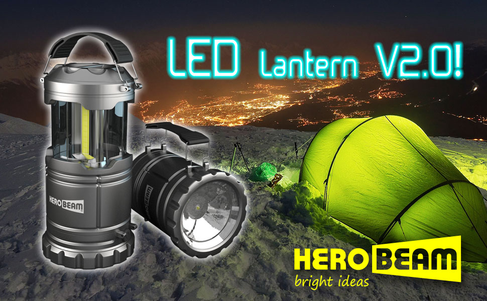 HeroBeam LED Lantern V2.0 with Flashlight - 2016 COB Technology emits 300  LUMENS! - YouTube