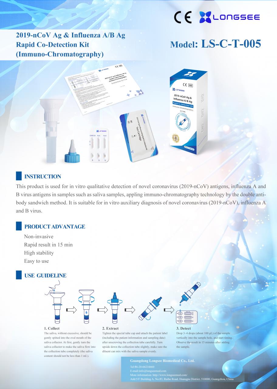 2019-nCoV Ag & Influenza A/B Ag Rapid Co-Detection Kit  (Immuno-Chromatography)