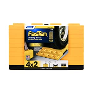 Buy Camco FasTen 2x2 RV Leveling Block For Single Tires, Interlocking  Design Allows Stacking To Desired Height, Includes Secure T-Handle Carrying  System, Yellow (Pack of 10) Online in Hong Kong. B00T36IQJO