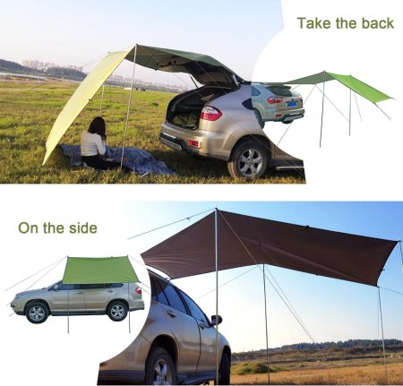 Portable Car Shelter, Camping Side Awning Car Sun Shade Sail Canopy Roof  Top Tent for Caravan, Outdoor, SUV - buy Portable Car Shelter, Camping Side Awning  Car Sun Shade Sail Canopy Roof