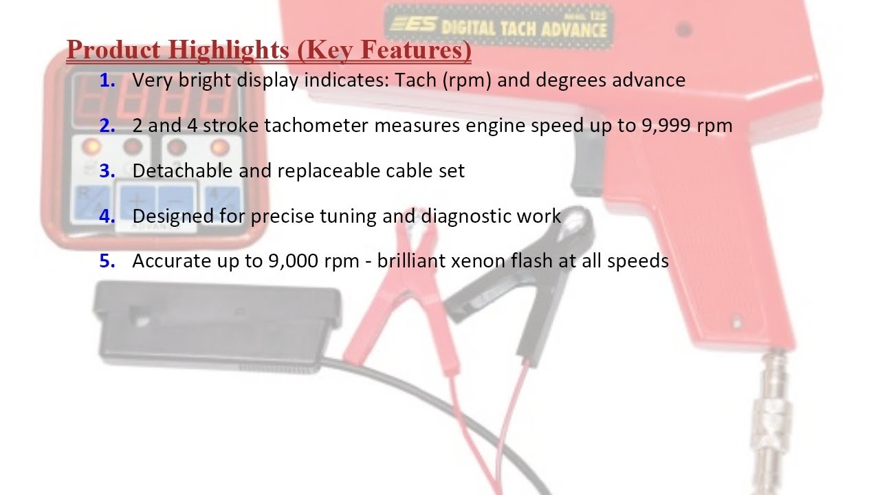 ESI 125 Digital Tach Advance Timing Light Automotive Timing Lights