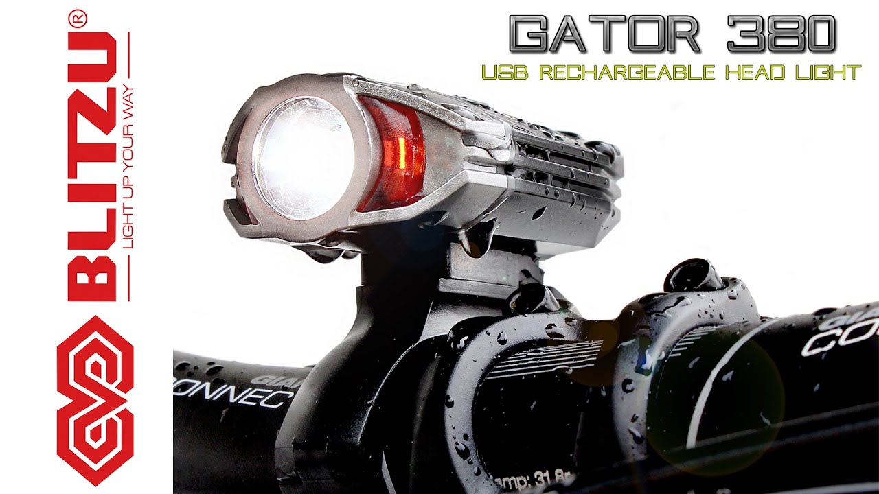 BLITZU USB Rechargeable Bike Light - Gator 390 Lumens Headlight - Front  Light & LED Bike Tail Light Set. Waterproof - Cycling Safety Commuter  Flashlight For Mountain Road, Kids and City Bicycle