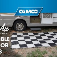 CAMCO REVERSIBLE RV AWNING OUTDOOR MAT - 9'X12', STRIPE, DARK GREEN / LIGHT  GREEN / WHITE - Northwoods Wholesale Outlet