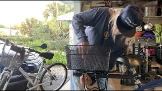 How to attach a ANZOME Rear Bike Basket on your rear bike rack - YouTube