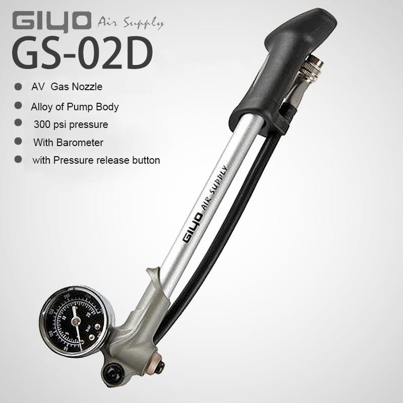 GIYO Bicycle Air Pump 300Psi Bike Air Shock Pump High-pressure Portable  Bicycle Accessories Sporting Goods