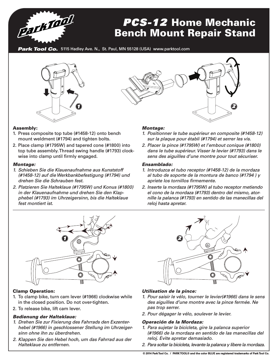 Park Tool PCS-12 User Manual | 2 pages | Original mode