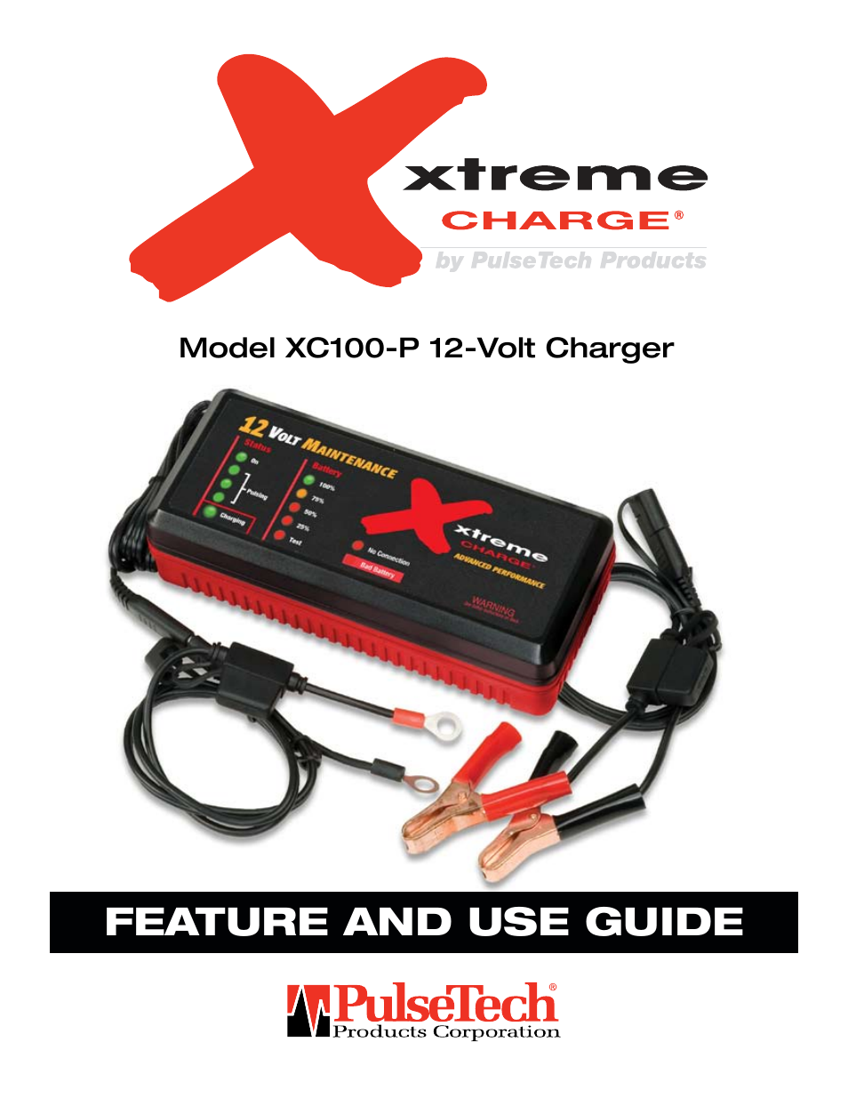 PulseTech XC100-P Xtreme Charge Battery Charger, Maintainer & Desulfator  (100X010) User Manual | 8 pages