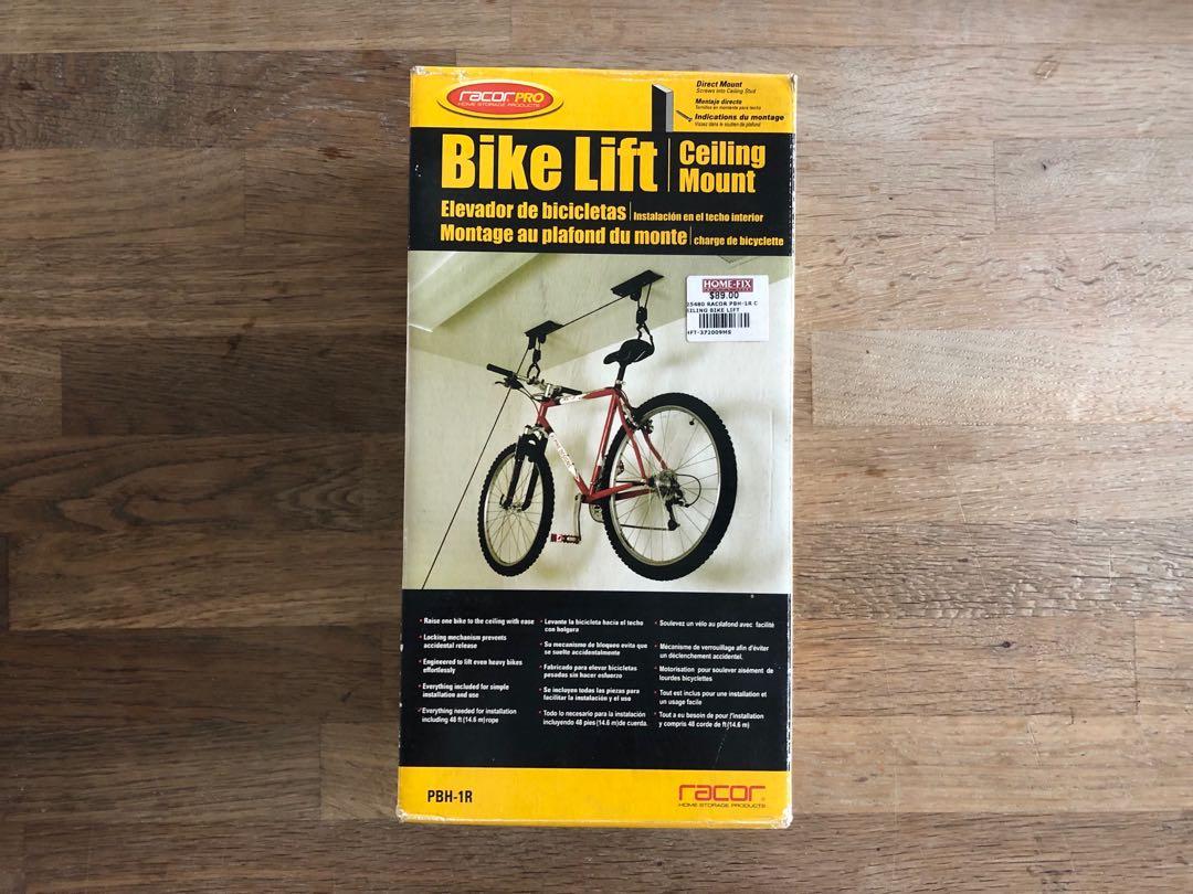 Racorpro ceiling mounted bicycle lift, Sports Equipment, Bicycles & Parts,  Parts & Accessories on Carousell