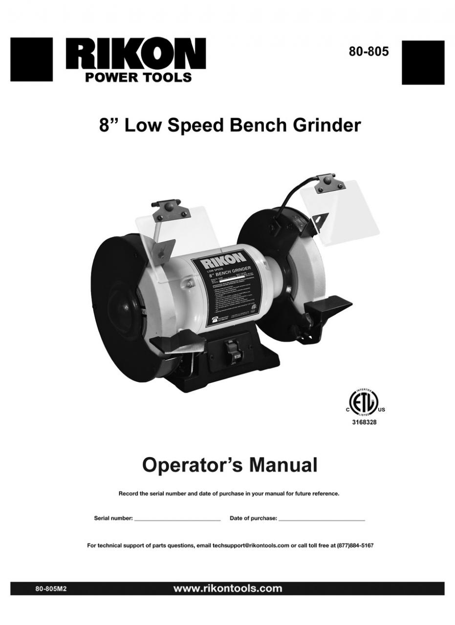RIKON POWER TOOLS 80-805 OPERATOR'S MANUAL Pdf Download | ManualsLib