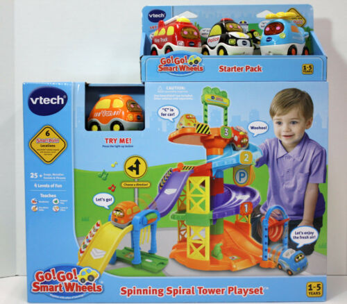 Toys & Hobbies Other Preschool & Pretend Play Toys vTech GO GO Smart Wheels  SPINNING SPIRAL TOWER 3 Vehicles Truck Police LOT 4