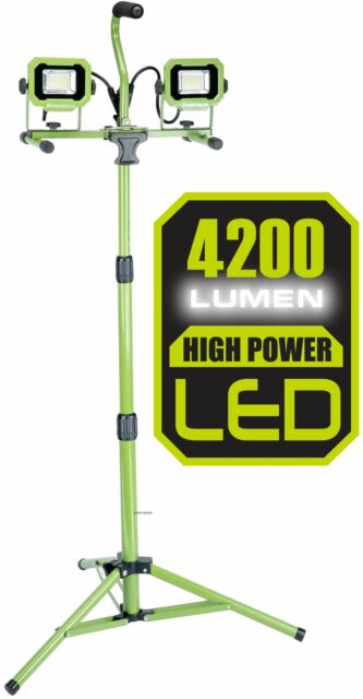 Buy PowerSmith PWL2060TS 6000 Lumen Weatherproof LED Dual Head Work Light  with Heavy-Duty Adjustable Metal Telescoping Tripod Stand, Green Online in  Indonesia. B07KXDYDWZ