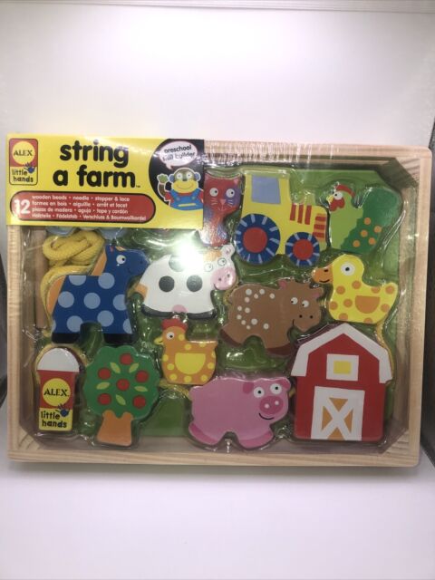 現貨美國ALEX Toys Little Hands String A Farm農場汽車串珠玩具