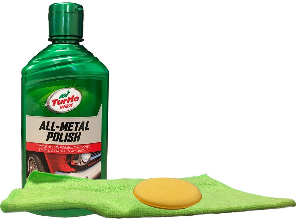 Turtle Wax All Metal Polish, Microfiber Cloth & Foam Pad Kit - TURT-284KIT1