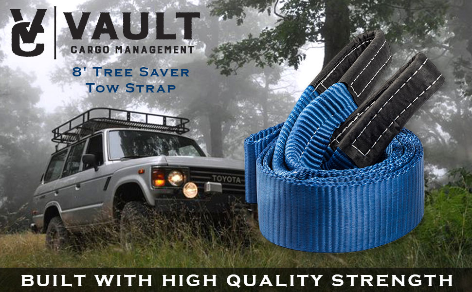 Grab A Winch 3 x 8 Tree Saver Tow Strap by Vault Shackles & A Snatch Block  to Ensure Youll Never Get Stranded! Recover Your Vehicle with these 30,000  Lbs Capacity Towing