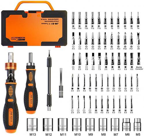 Jakemy Rotatable Magnetic Kit 69-In-1 Household Repair Ratcheting  Screwdriver