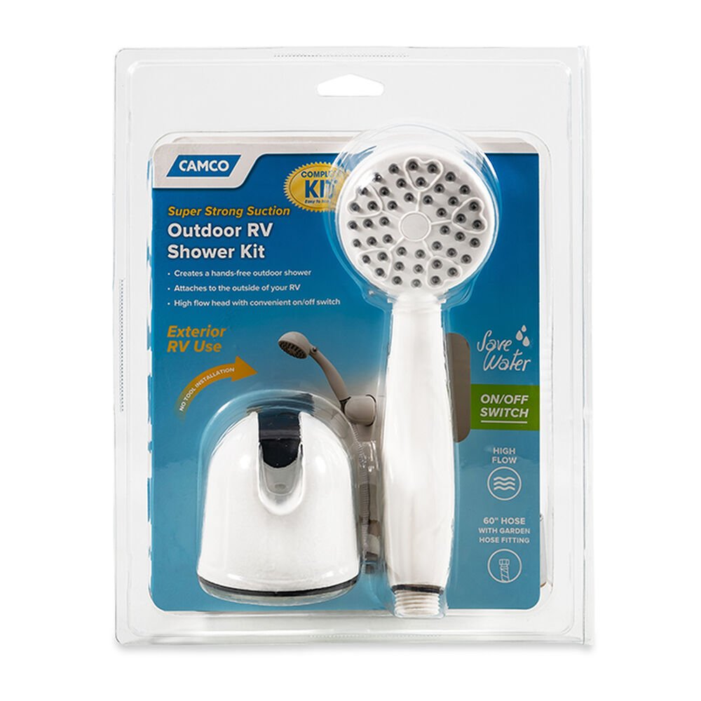 Camco 43711 Shower Head with On/Off Switch (White)